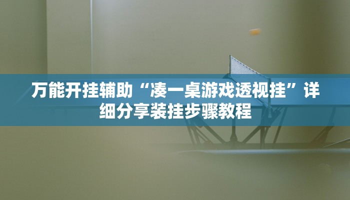 万能开挂辅助“凑一桌游戏透视挂”详细分享装挂步骤教程 万能开挂辅助“凑一桌游戏透视挂”详细分享装挂步骤教程