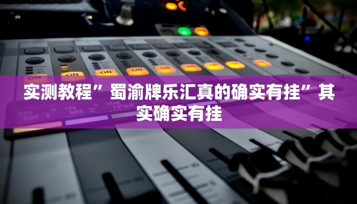 实测教程”蜀渝牌乐汇真的确实有挂”其实确实有挂
