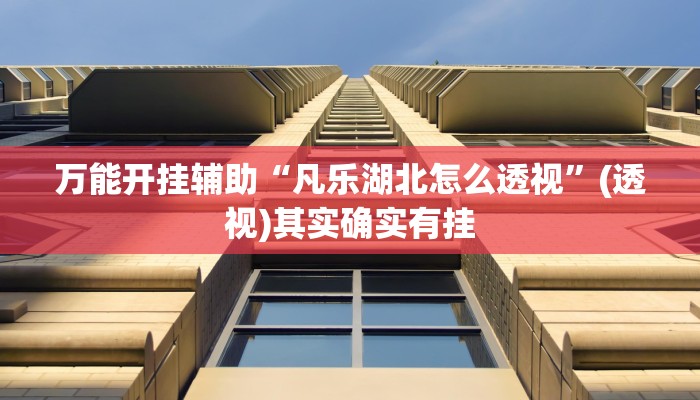 万能开挂辅助“凡乐湖北怎么透视”(透视)其实确实有挂