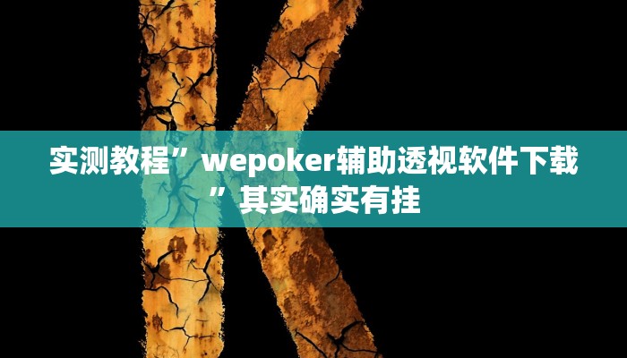 实测教程”wepoker辅助透视软件下载”其实确实有挂