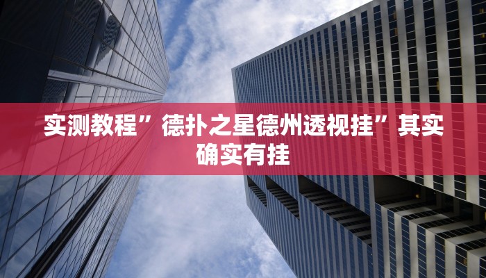 实测教程”德扑之星德州透视挂”其实确实有挂