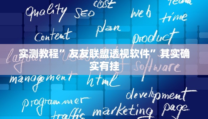 实测教程”友友联盟透视软件”其实确实有挂 实测教程”友友联盟透视软件”其实确实有挂