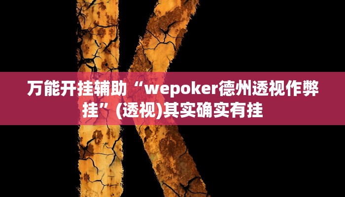 万能开挂辅助“wepoker德州透视作弊挂”(透视)其实确实有挂