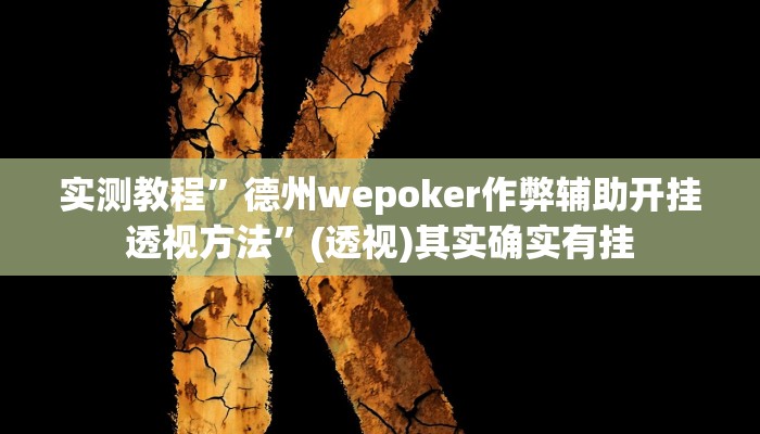 实测教程”德州wepoker作弊辅助开挂透视方法”(透视)其实确实有挂