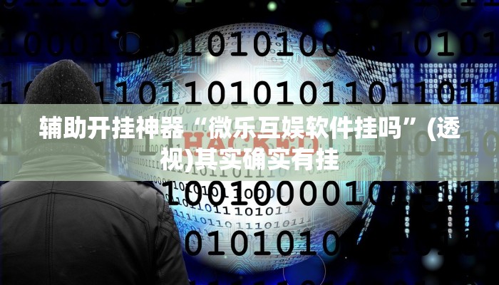 辅助开挂神器“微乐互娱软件挂吗”(透视)其实确实有挂