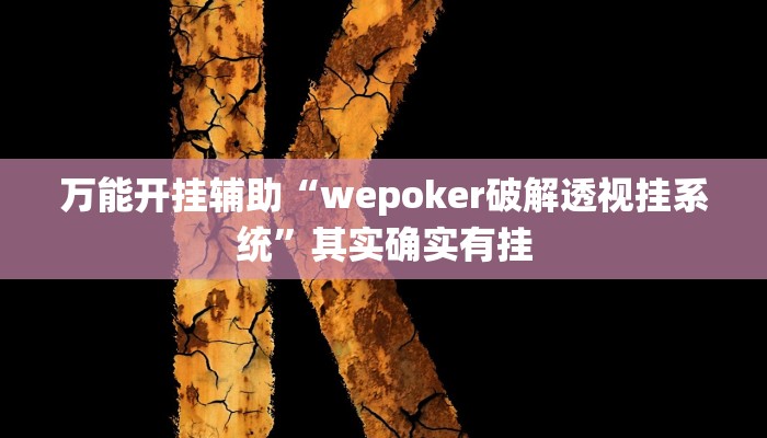 万能开挂辅助“wepoker破解透视挂系统”其实确实有挂