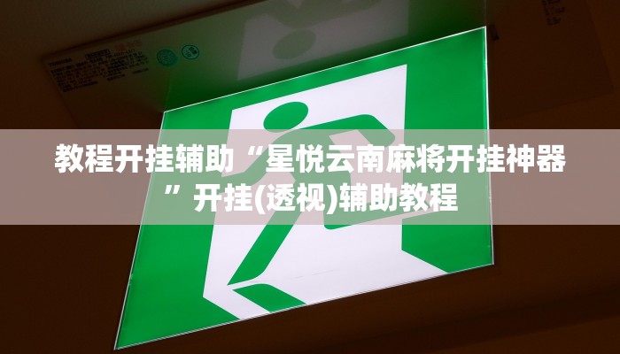 教程开挂辅助“星悦云南麻将开挂神器”开挂(透视)辅助教程