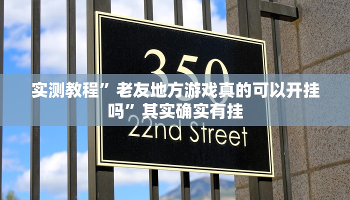 实测教程”老友地方游戏真的可以开挂吗”其实确实有挂