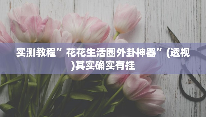 实测教程”花花生活圈外卦神器”(透视)其实确实有挂