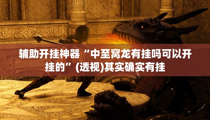 辅助开挂神器“中至窝龙有挂吗可以开挂的”(透视)其实确实有挂