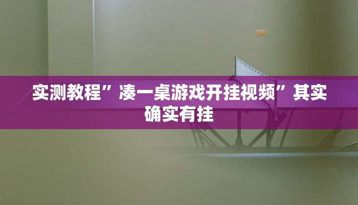 实测教程”凑一桌游戏开挂视频”其实确实有挂