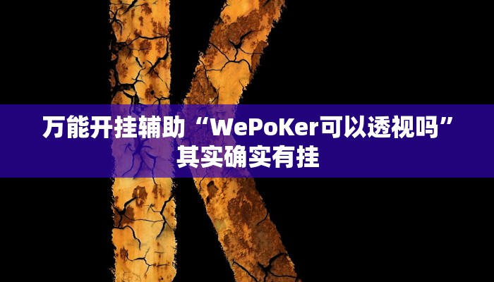 万能开挂辅助“WePoKer可以透视吗”其实确实有挂