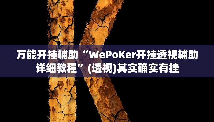 万能开挂辅助“WePoKer开挂透视辅助详细教程”(透视)其实确实有挂