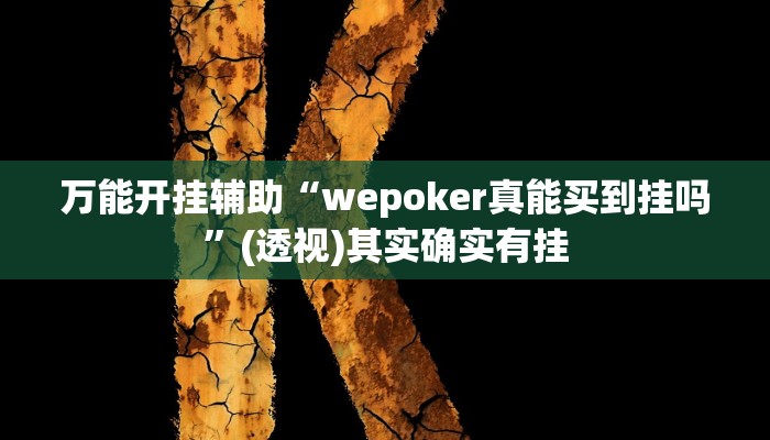 万能开挂辅助“wepoker真能买到挂吗”(透视)其实确实有挂